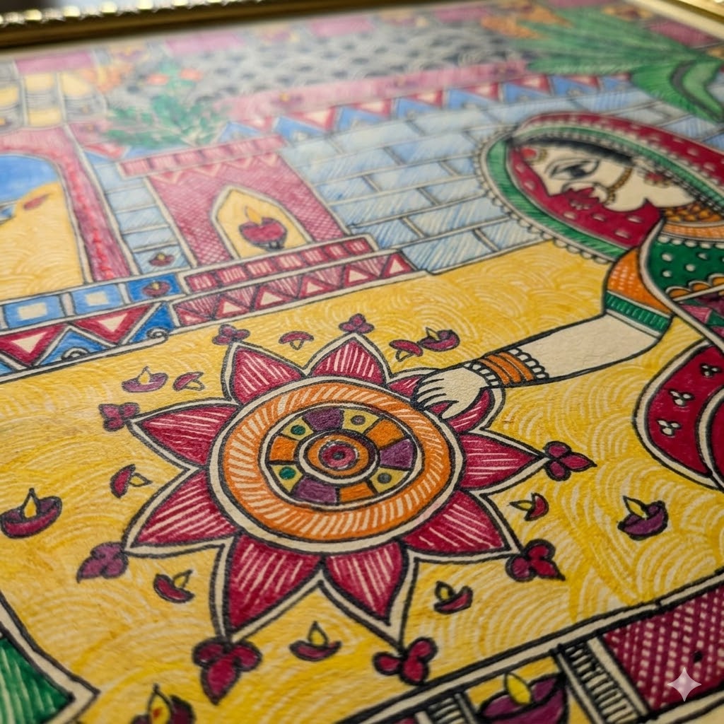 Rangoli Ceremony in Traditional Madhubani Art