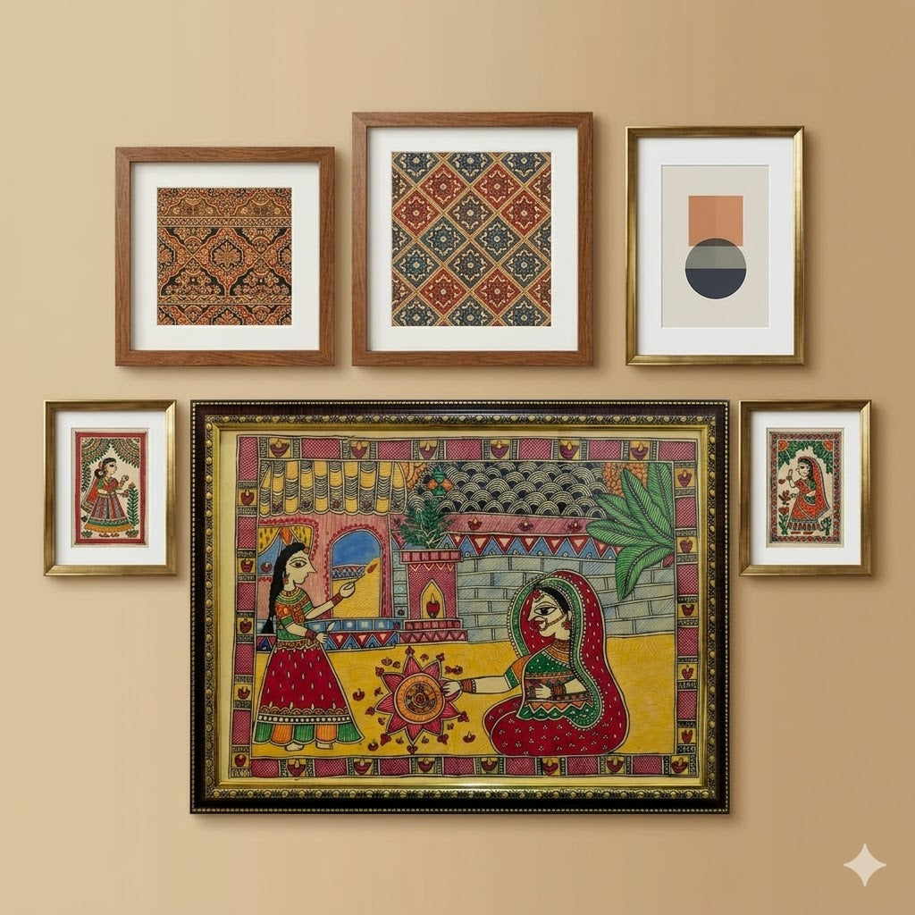 Rangoli Ceremony in Traditional Madhubani Art
