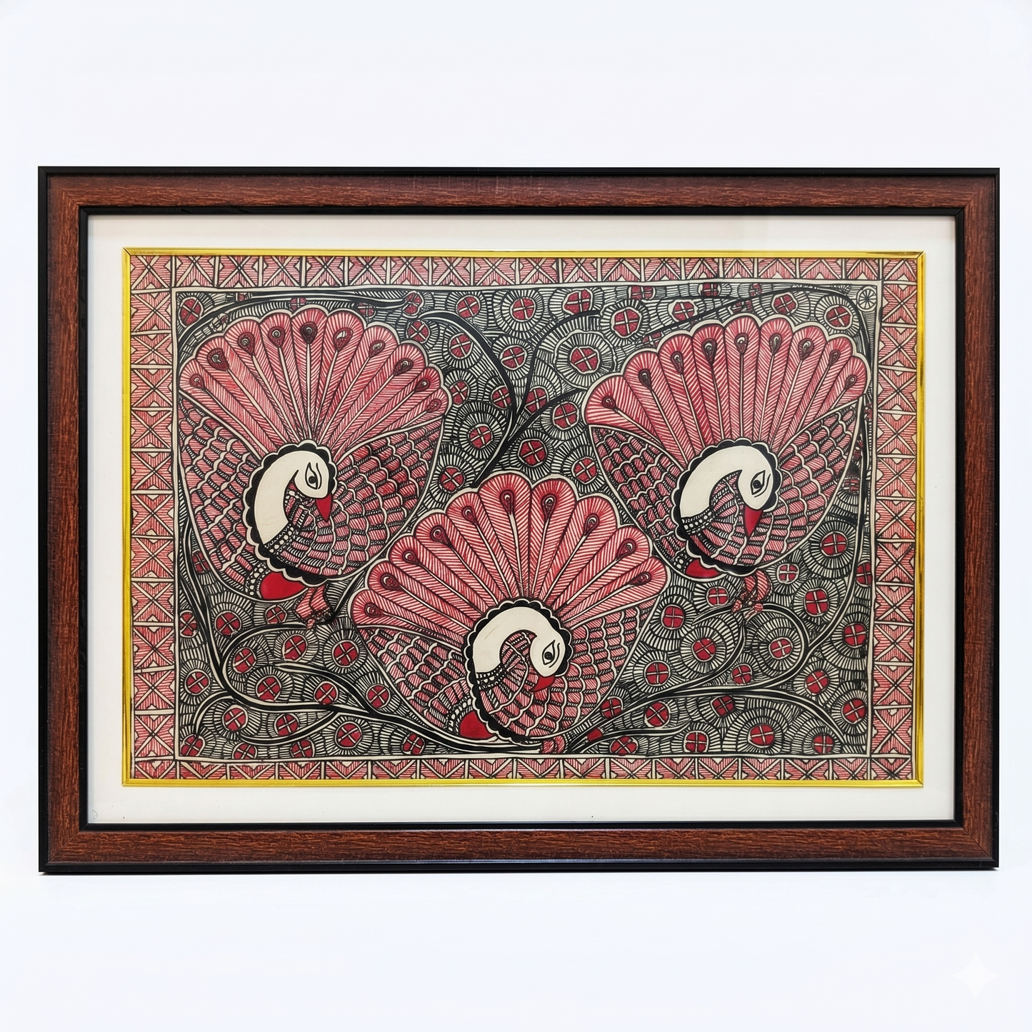 Handcrafted Madhubani Peacock Painting – Mithila Art Wall Decor | Symbol of Beauty, Grace & Celebration
