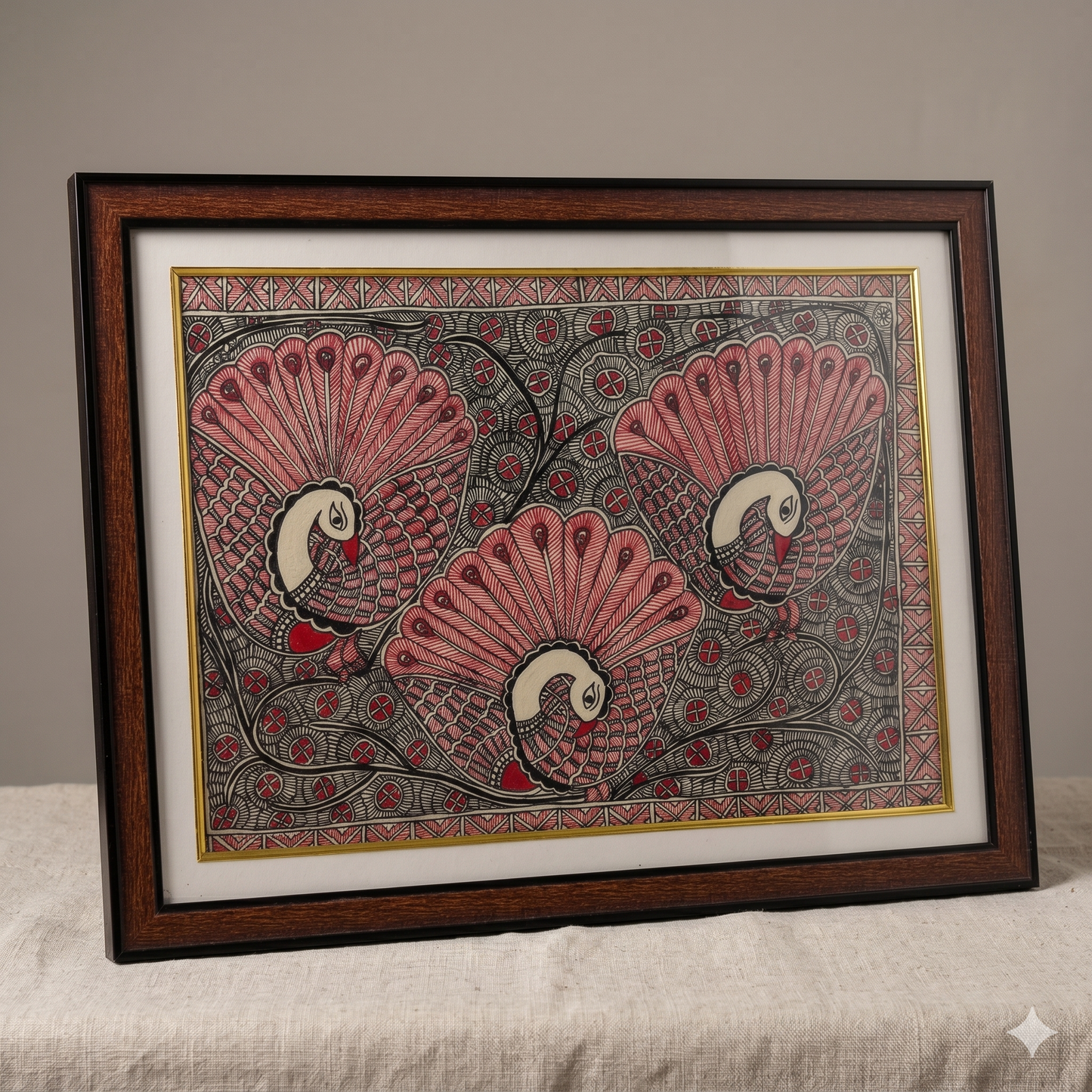 Handcrafted Madhubani Peacock Painting – Mithila Art Wall Decor | Symbol of Beauty, Grace & Celebration