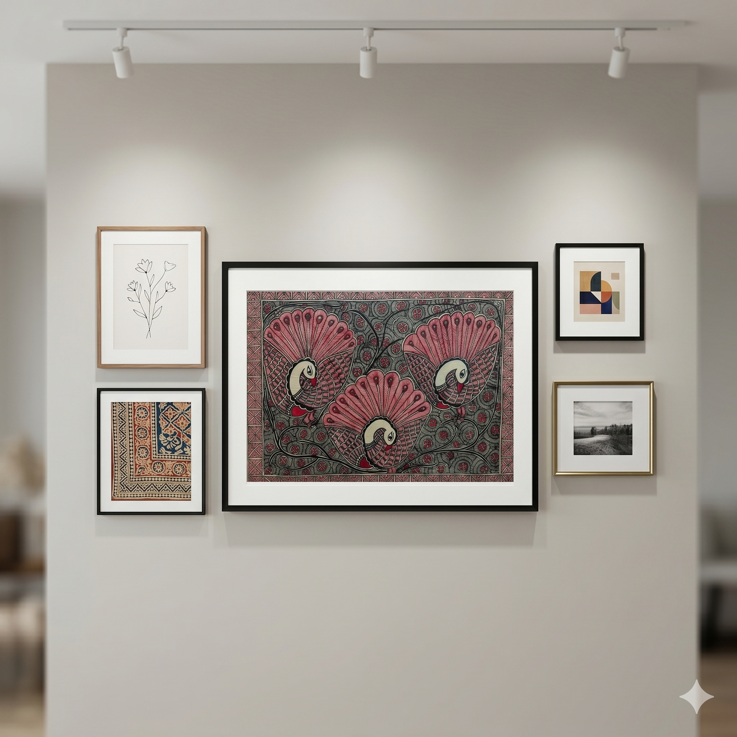 Handcrafted Madhubani Peacock Painting – Mithila Art Wall Decor | Symbol of Beauty, Grace & Celebration