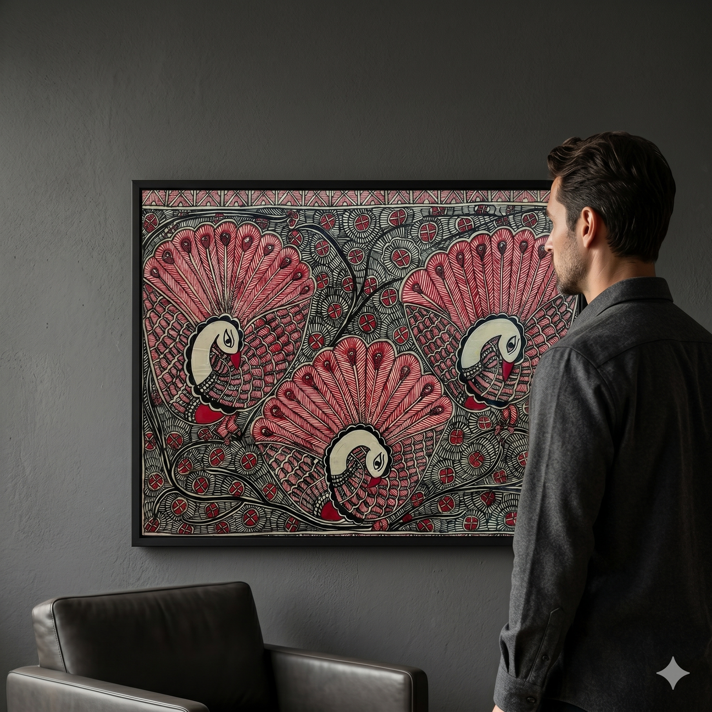 Handcrafted Madhubani Peacock Painting – Mithila Art Wall Decor | Symbol of Beauty, Grace & Celebration
