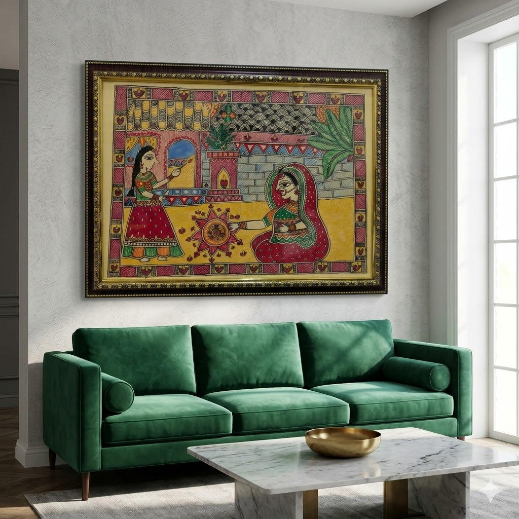 Rangoli Ceremony in Traditional Madhubani Art