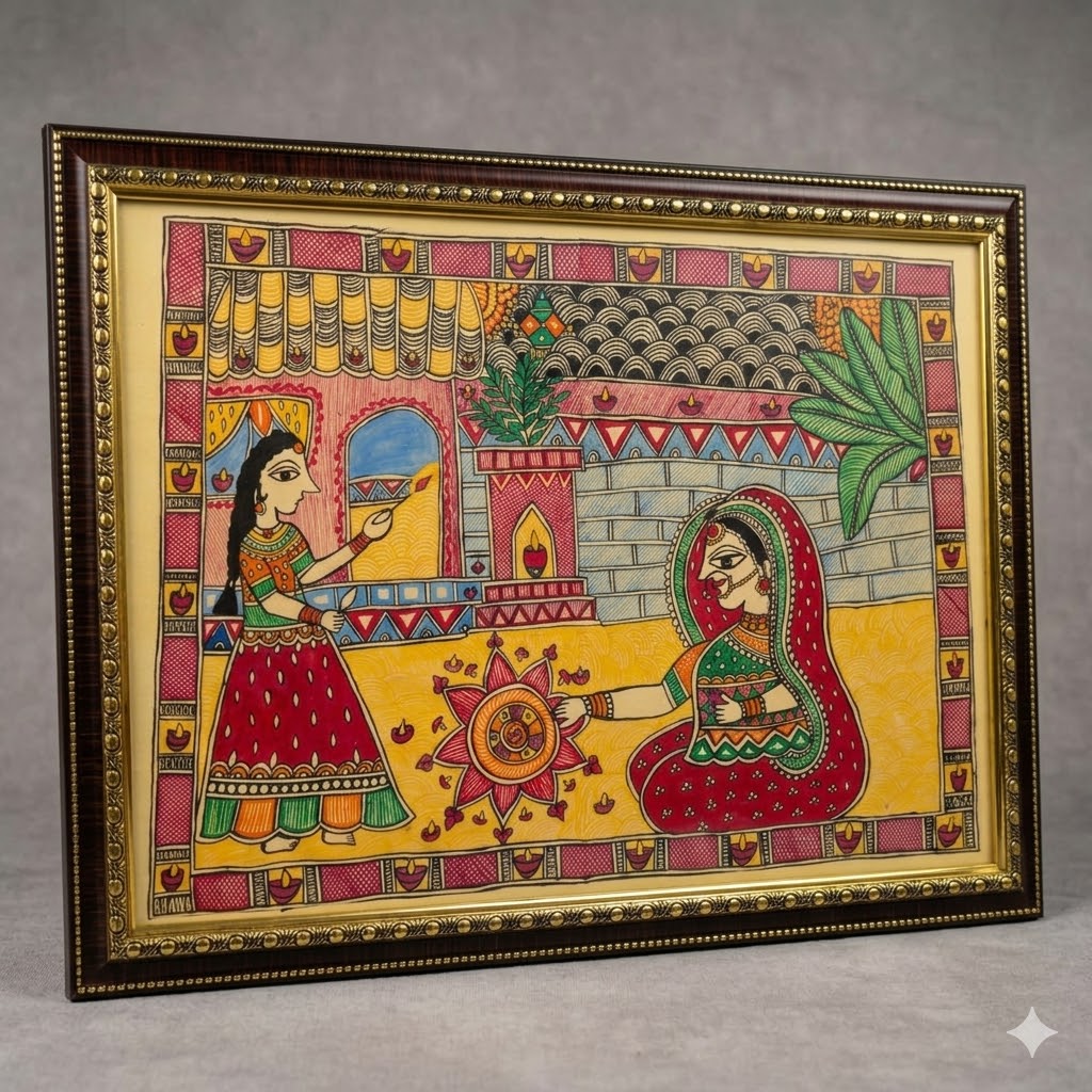 Rangoli Ceremony in Traditional Madhubani Art